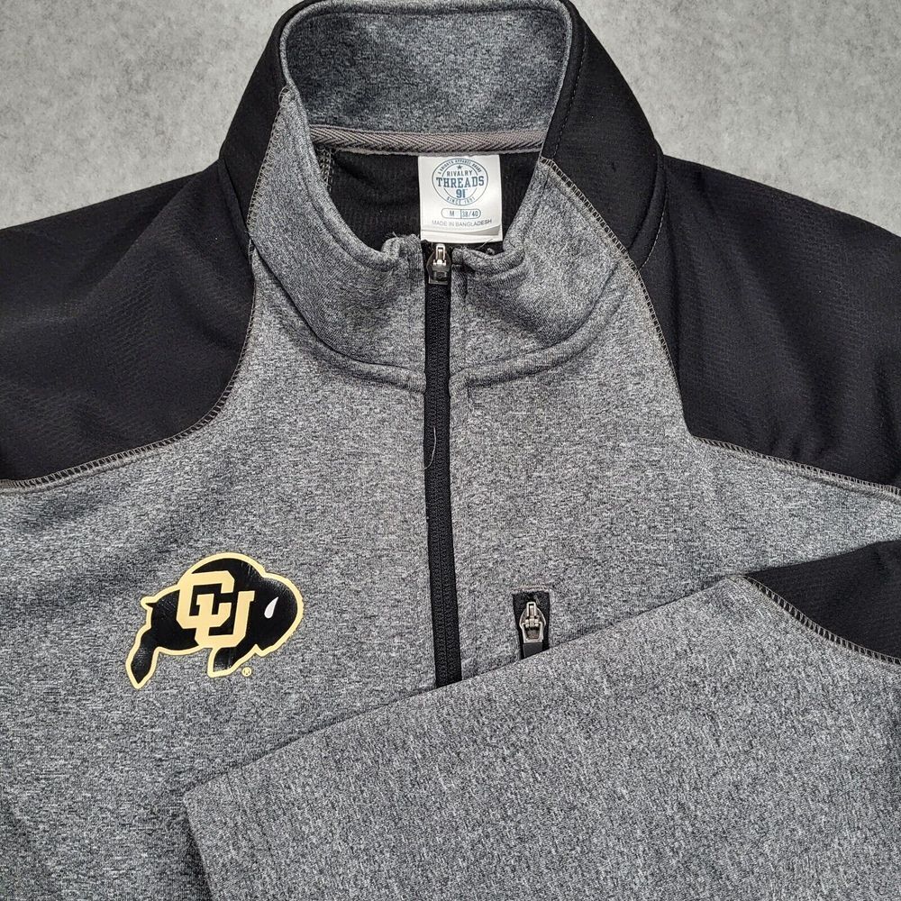 Colorado Buffaloes Gray Full Zip Fleece Jacket Mens Medium Rivalry Threads